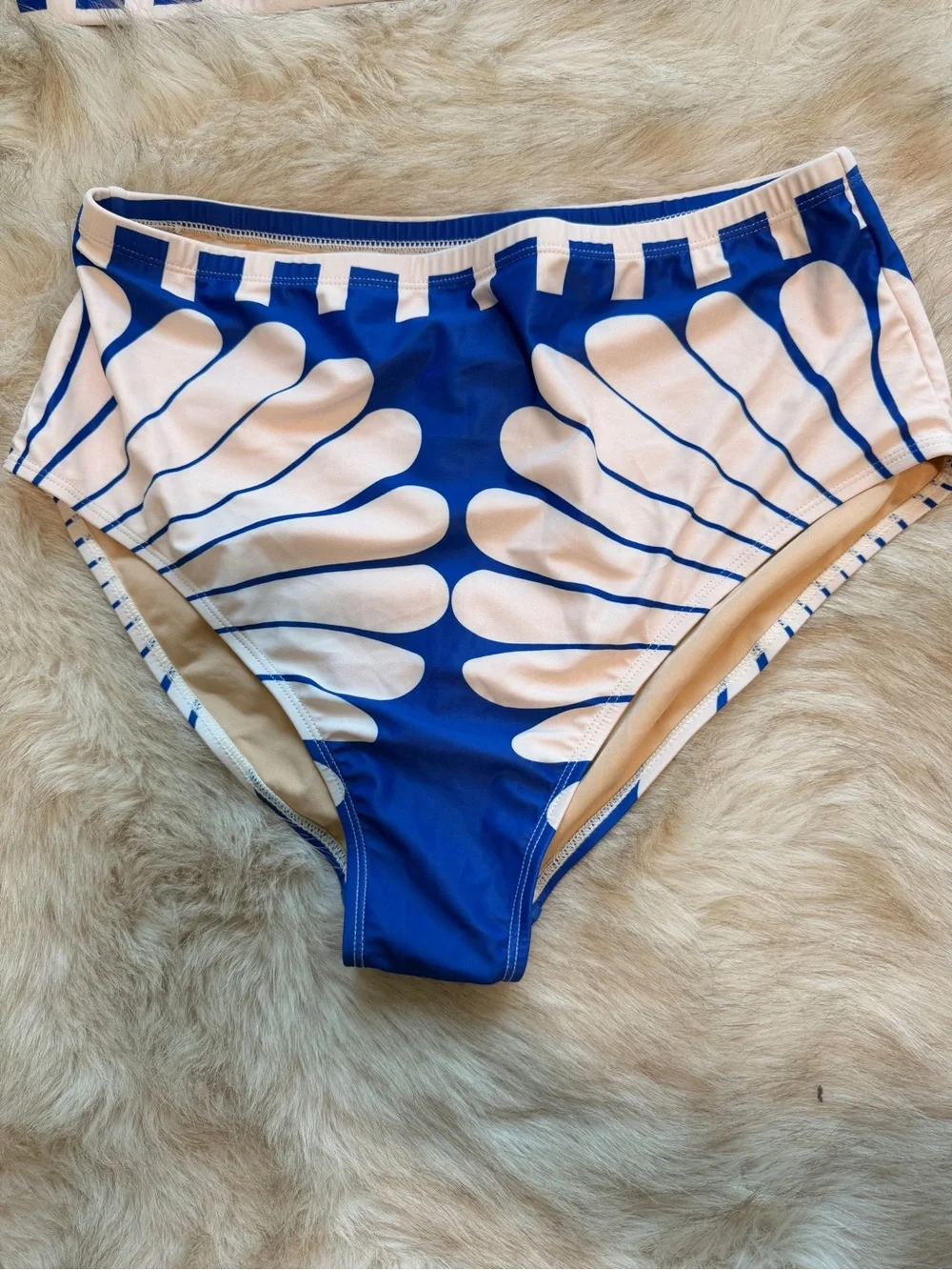Women's‎ Scallops High Waisted Bikini Sets One Shoulder 2 piece Tummy Control XL